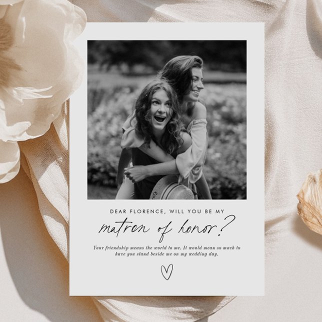 Invitación Propuesta manuscrita para ser mi dama de honor (Zazzle Be My Matron of Honor Handwritten Proposal Invitation)