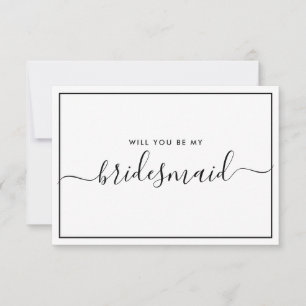 Invitación Propuesta minimalista de la dama de honor negra y