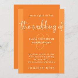Invitación Propuesta moderna| Boda Naranja Papaya