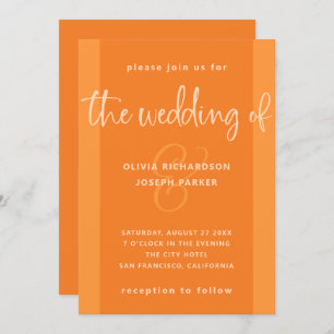 Invitación Propuesta moderna  Boda Naranja Papaya