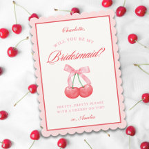 Propuesta personalizada de Bow Cherry Bridesmaid