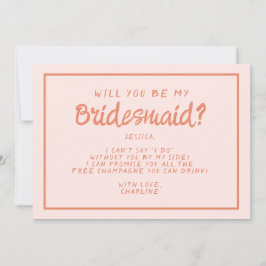 Invitación Propuesta Retro De Hombres De Novias Rosadas Y Roj