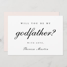 Invitación Propuesta simple y elegante de padrino rosa