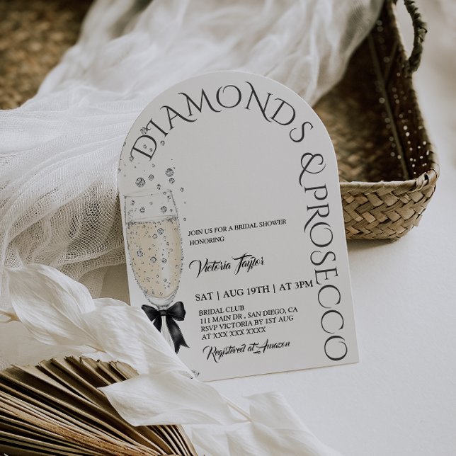 Invitación Prosecco Elegante Arco Fiesta de Despedida de Solt (Subido por el creador)