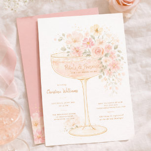 Invitación Prosecco Romántico y Pétalos Desayuno de Novia