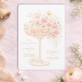 Invitación Prosecco Romántico y Pétalos Desayuno de Novia