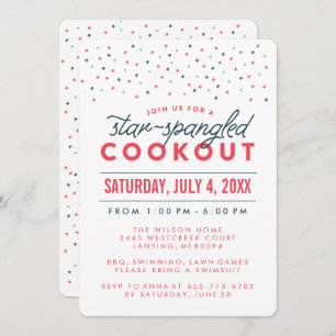Invitación Protagonice el Cookout Spangled 4to de la