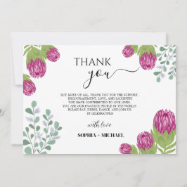 Invitación Protea Flower Garden Gracias Boda
