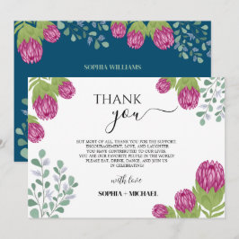 Invitación Protea Flower Garden Gracias Boda