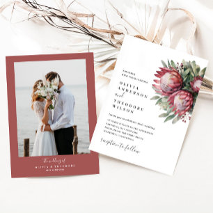 Invitación Protea nativa acuarela Floral Boho Botánico