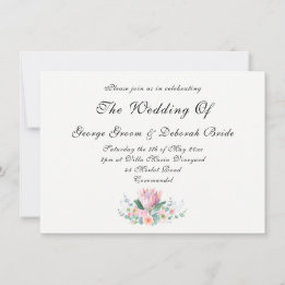 Invitación Protea Rey Acuarela Floral Elegante Botánico