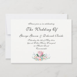 Invitación Protea Rey Acuarela Floral Elegante Botánico