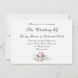 Invitación Protea Rey Acuarela Floral Elegante Botánico