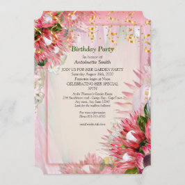 Invitación Protea - Strelitzia Flower Birday