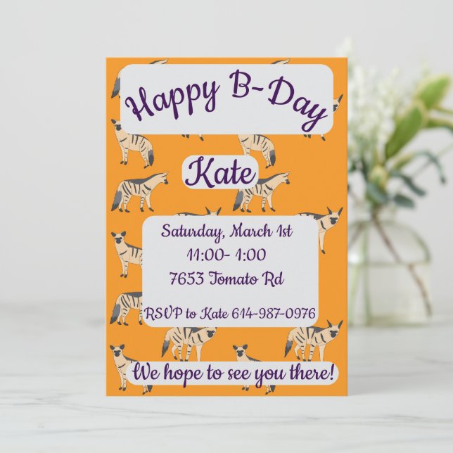 Invitación Protelas Feliz Cumpleaños (Anverso de pie)