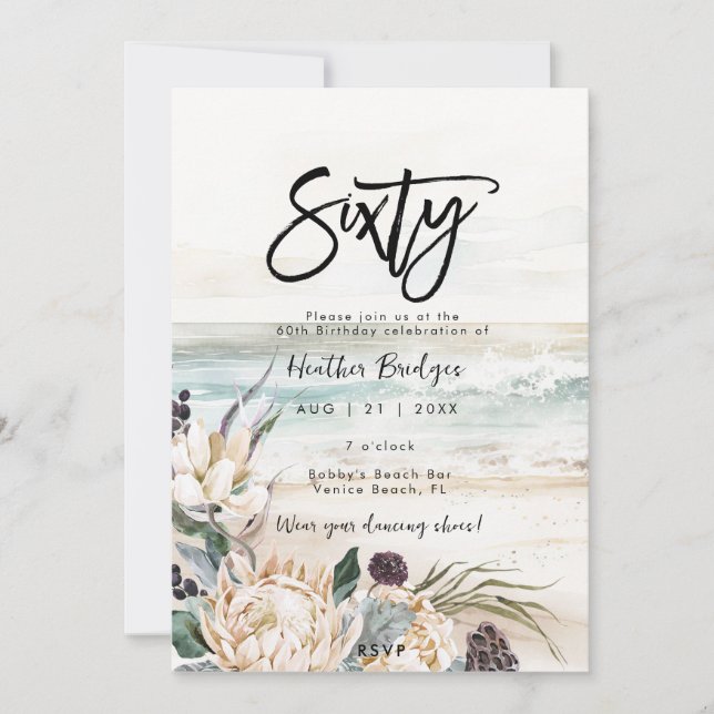 Invitación Protesta de playa tropical (Anverso)