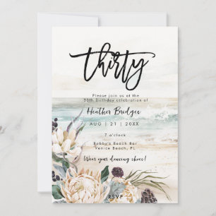 Invitación Protesta de playa tropical fiesta de 30 años