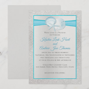 Invitación Protestas de esparadrapo Tropical Blue Beach Weddi