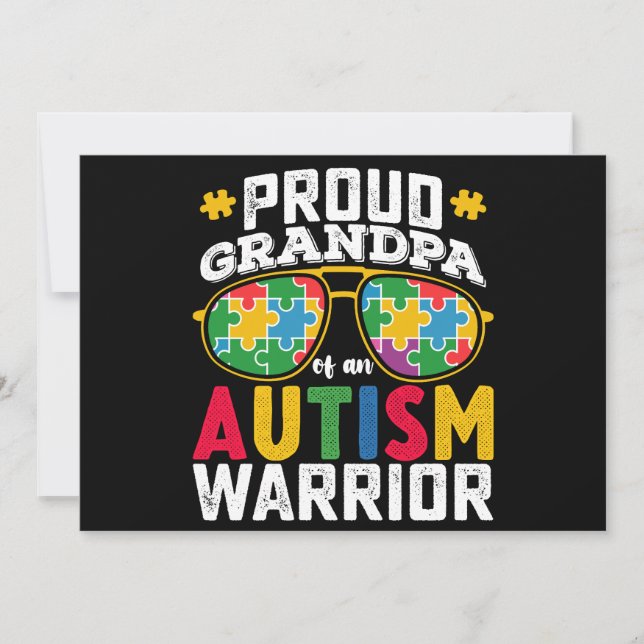 Invitación Proud Grandpa Of An Autism Warrior Family (Anverso)