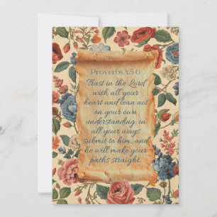 Invitación Proverbios 3:5–6 Confía en el Señor Versículo Bíbl