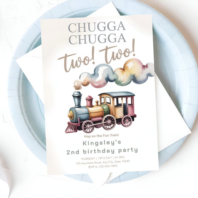 Invitación ¡Próxima parada: 2 años! Fiesta de cumpleaños de t (Subido por el creador)