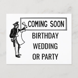 Invitación Próximamente Boda de cumpleaños o Fiesta retro