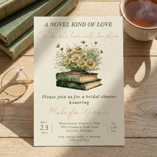 Invitación Próximo Capítulo Boho Book Lover Floral novia duch