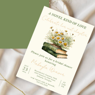 Invitación Próximo Capítulo Boho Book Lover Floral novia duch