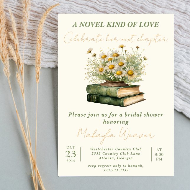 Invitación Próximo Capítulo Boho Book Lover Floral novia duch (Subido por el creador)