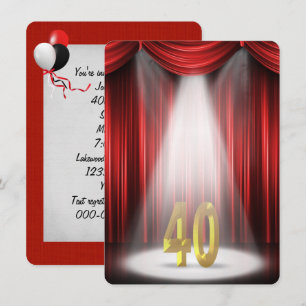 Invitación Proyector sobre el escenario para cumpleaños 40