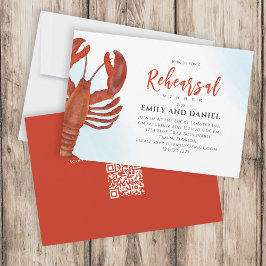 Invitación Prueba de acuarela Cena Red Lobster Código QR