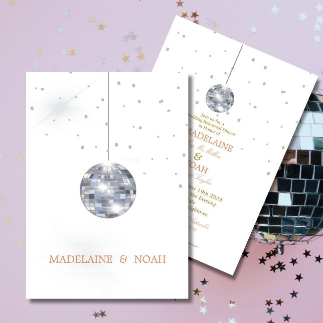 Invitación Prueba de Boda de Moda elegante de Disco Ball (Subido por el creador)