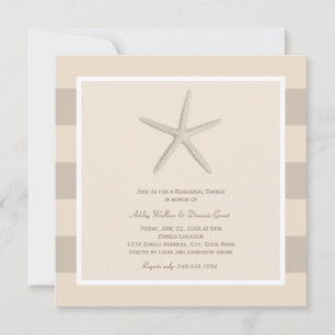 Invitación Prueba de bodas Neutral Beige Starfish Beach