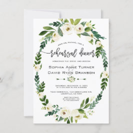 Invitación Prueba de escritura a mano de Wreath floral blanca