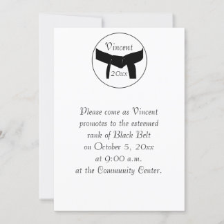 Invitación Prueba de promoción del cinturón negro básico de a