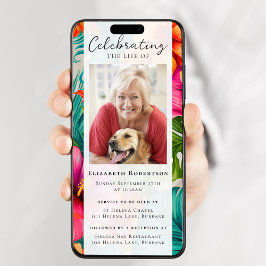 Invitación Prueba digital de fúnebre de fúnebre floral tropic