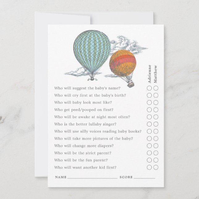 Invitación Prueba principal de globo aerostático de elevación (Anverso)