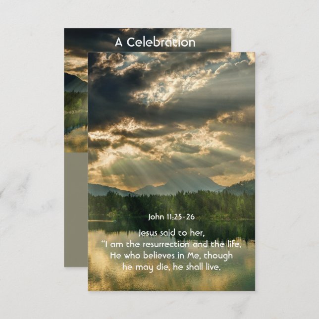 Invitación Psalm 48:14 Scripture Celebration of Life Service (Anverso / Reverso)