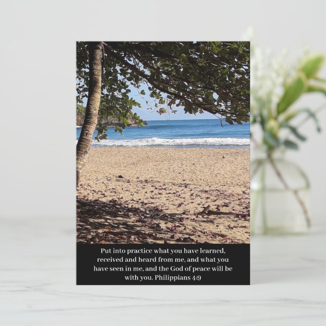 Invitación Psalm Philippians biblical quote  (Anverso de pie)
