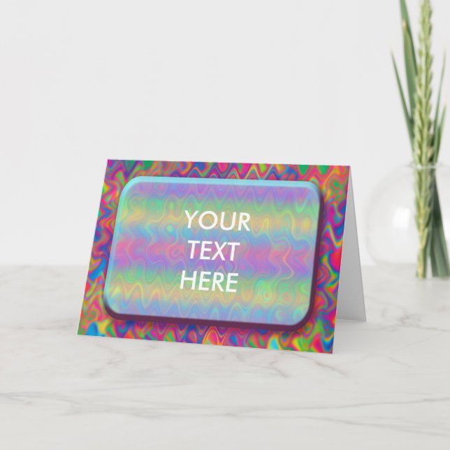 Invitación Psicodelia Wavy Irilish Blank (Anverso)