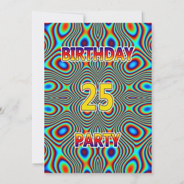 Invitación Psicodélico 25º Día de fiesta (Anverso)