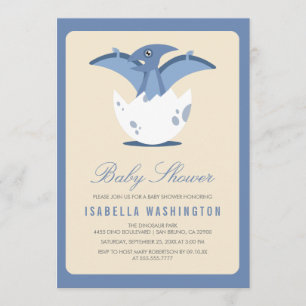 Invitación Pterodáctilo recién cortado en Baby Shower de huev