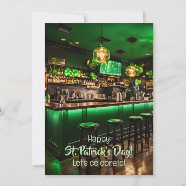 Invitación Pub irlandés listo para el fiesta del Día de San P (Anverso)