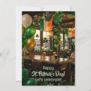 Invitación Pub irlandés listo para la fiesta del Día de San P