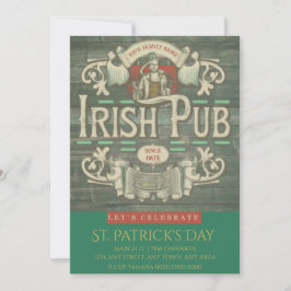 Invitación Pub irlandés personalizado del Día de San Patricio