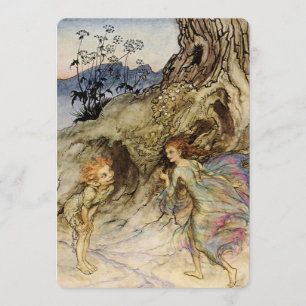 Invitación “Puck y un hada” Acuarela de Arthur Rackham