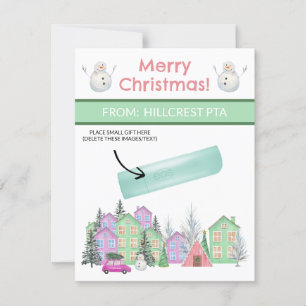 Invitación Pueblo de Navidades Pastel, regalo personalizado