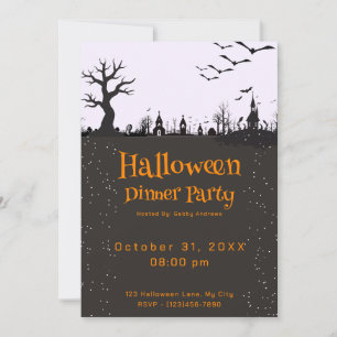 Invitación Pueblo espeluznante Fiesta de la cena de Halloween