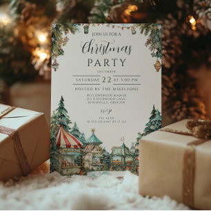 Invitación Pueblo invernal pintado a mano