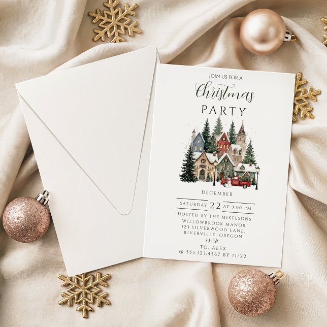 Invitación Pueblo Navideño Vintage (Subido por el creador)